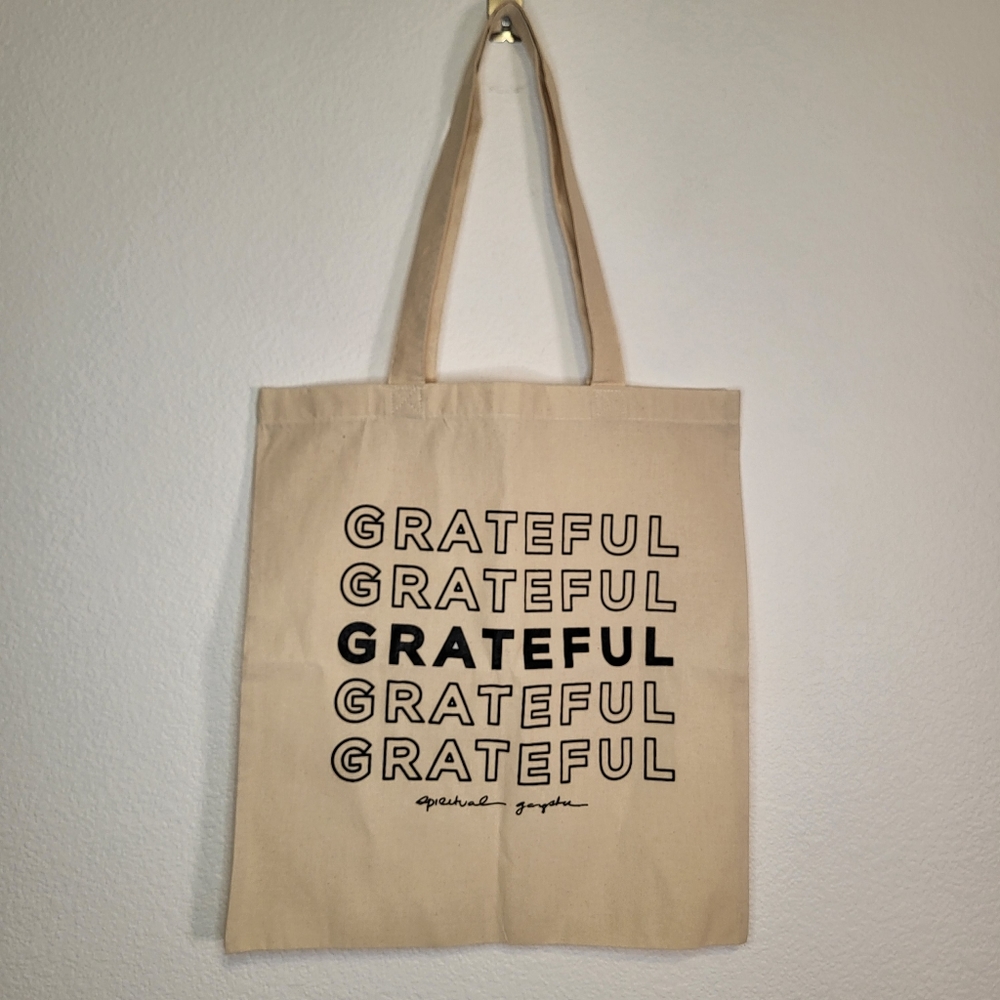 Spiritual Gangster Brand "Grateful" Cotton Tote Bag